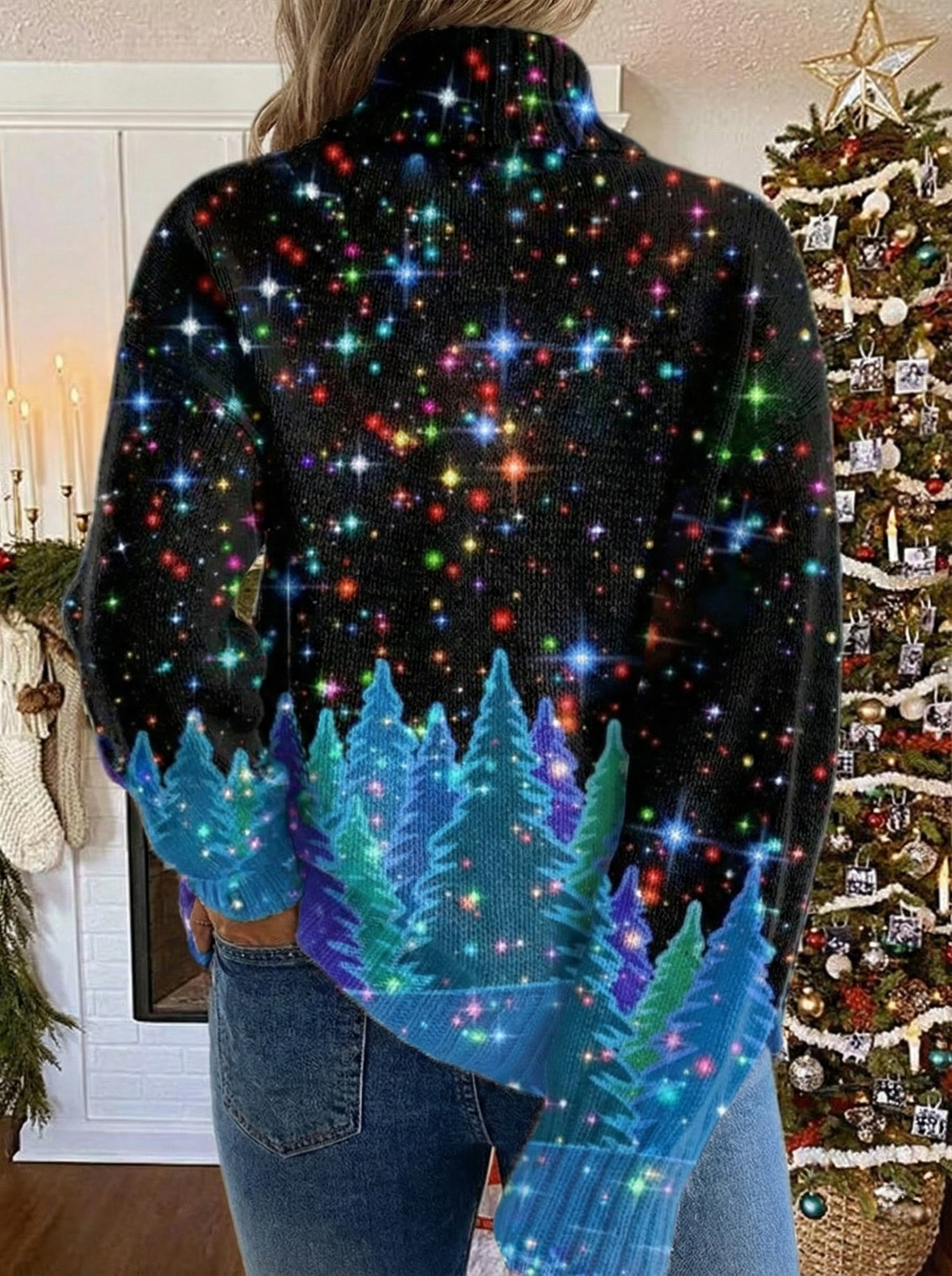 Saraya | Sweter bożonarodzeniowy z gwiazdkowym wzorem