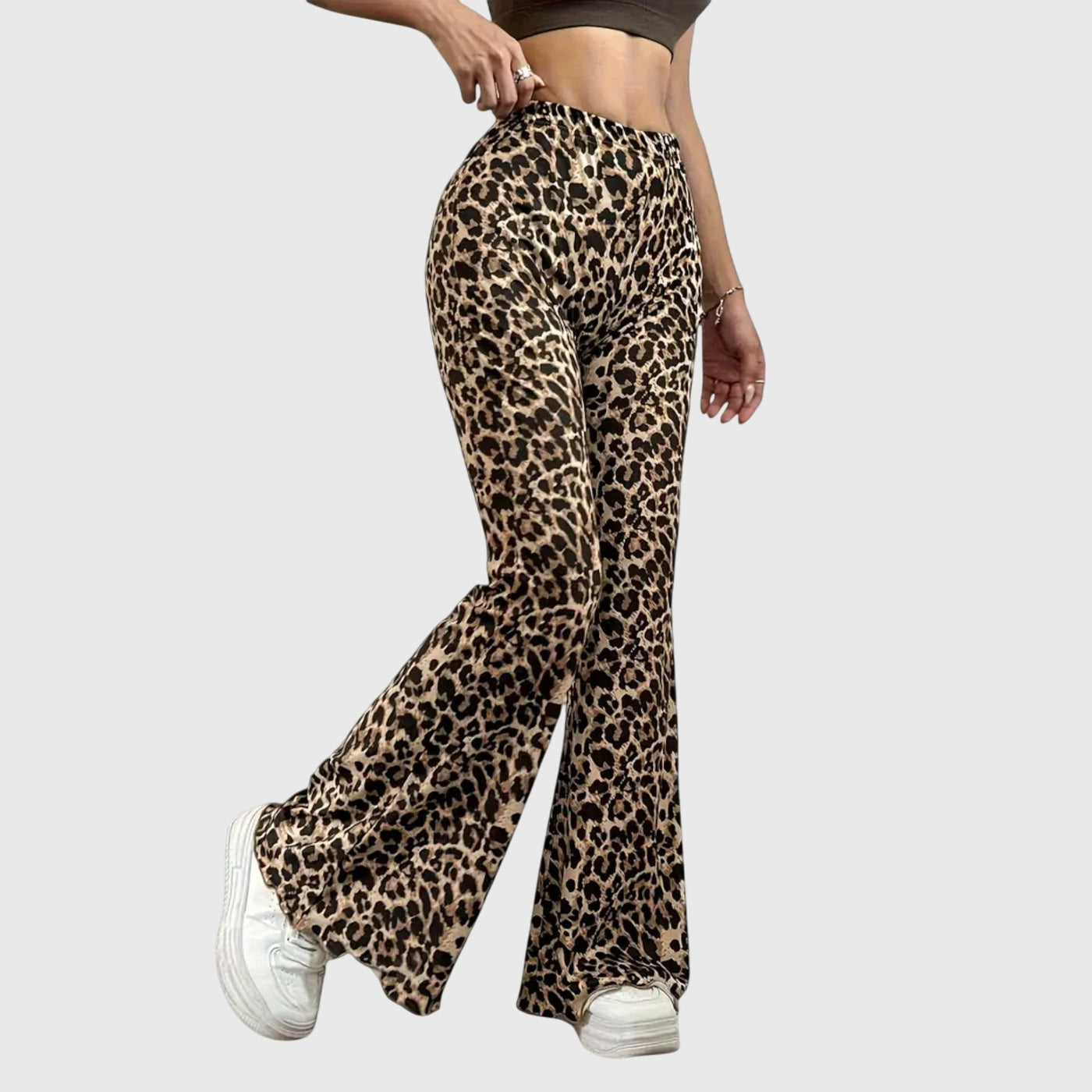 Leopardowe Spodnie Bootcut
